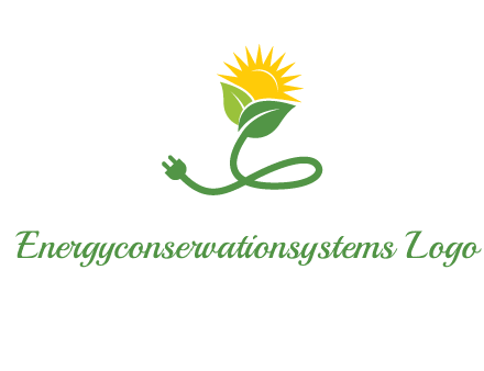 plug with leaf and sun logo
