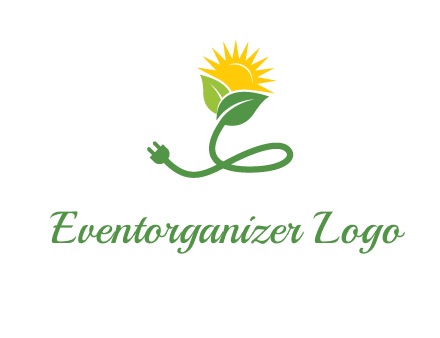 plug with leaf and sun logo