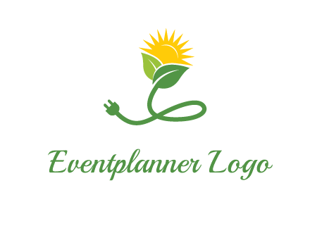 plug with leaf and sun logo
