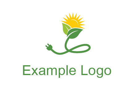 plug with leaf and sun logo