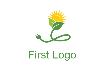 plug with leaf and sun logo
