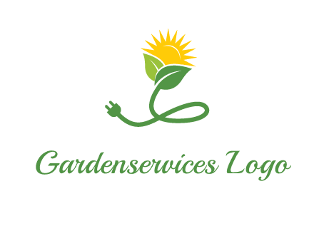 plug with leaf and sun logo