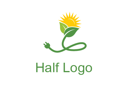plug with leaf and sun logo