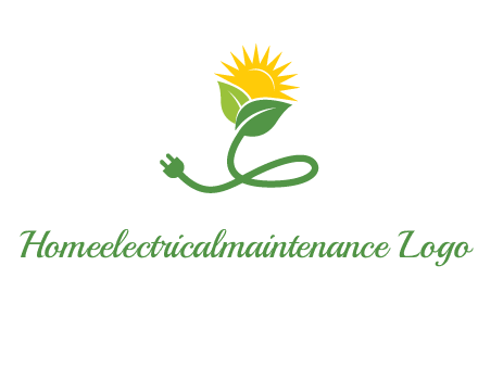 plug with leaf and sun logo
