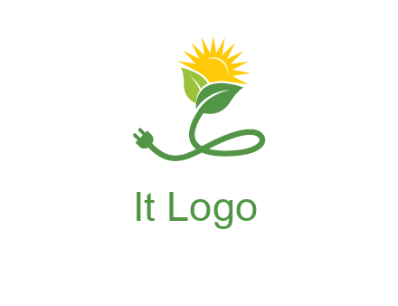 plug with leaf and sun logo