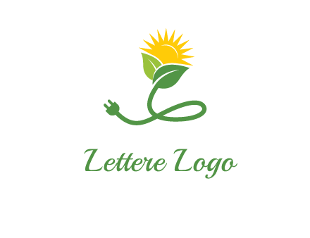 plug with leaf and sun logo