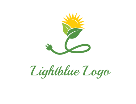 plug with leaf and sun logo