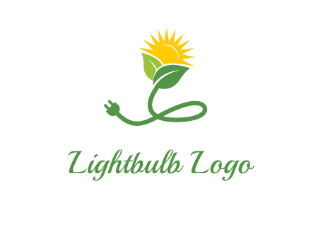 plug with leaf and sun logo