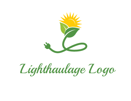 plug with leaf and sun logo