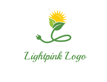 plug with leaf and sun logo