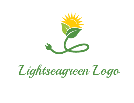 plug with leaf and sun logo