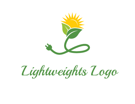 plug with leaf and sun logo