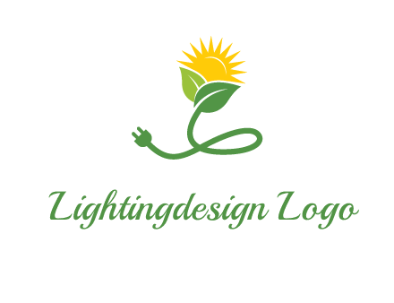 plug with leaf and sun logo