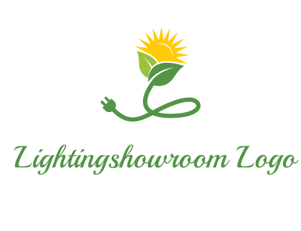 plug with leaf and sun logo