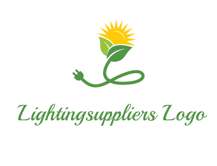 plug with leaf and sun logo