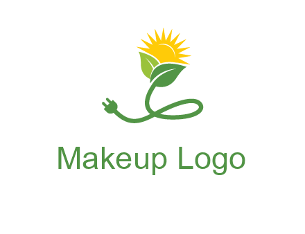 plug with leaf and sun logo