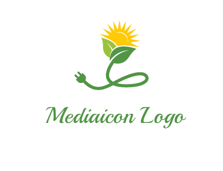 plug with leaf and sun logo