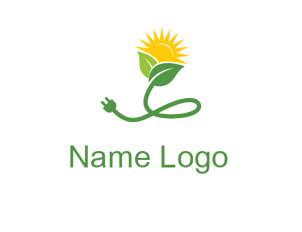 plug with leaf and sun logo
