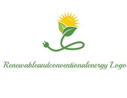 plug with leaf and sun logo