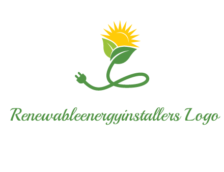 plug with leaf and sun logo