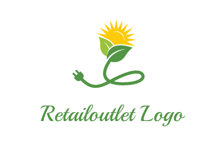 plug with leaf and sun logo