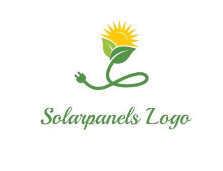 plug with leaf and sun logo