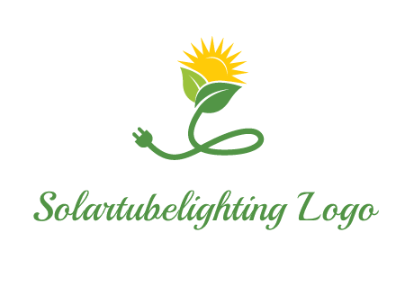 plug with leaf and sun logo