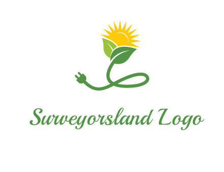 plug with leaf and sun logo