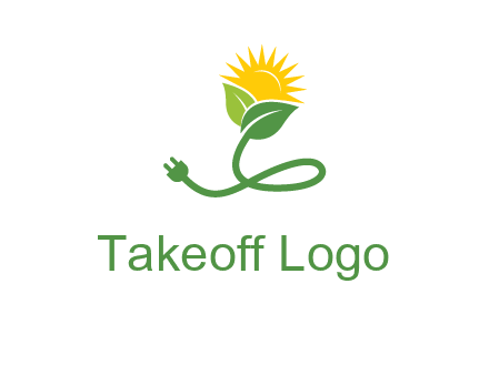plug with leaf and sun logo