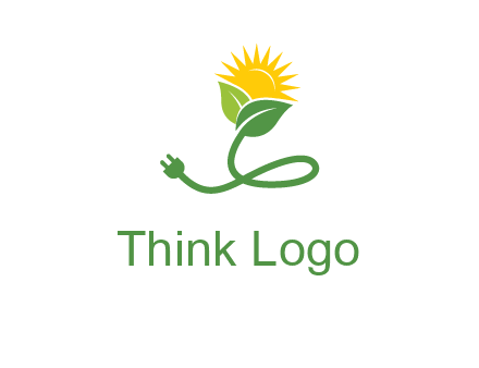 plug with leaf and sun logo
