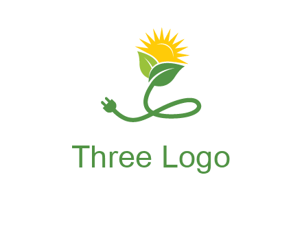 plug with leaf and sun logo