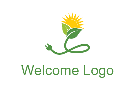 plug with leaf and sun logo