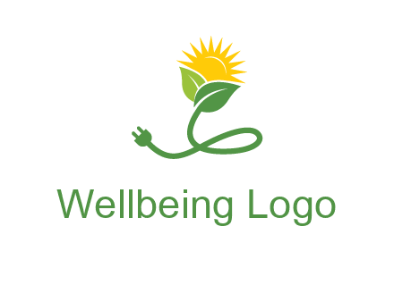 plug with leaf and sun logo