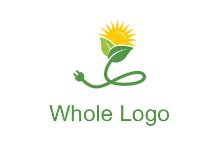 plug with leaf and sun logo