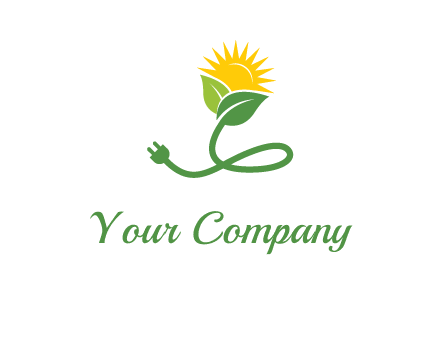 plug with leaf and sun logo