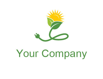 plug with leaf and sun logo