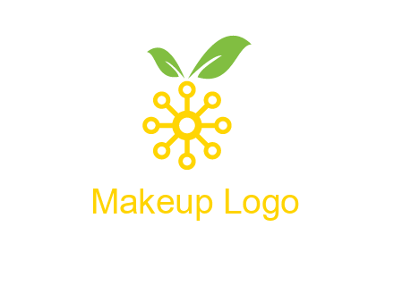 abstract sun and circle with leaf Logo