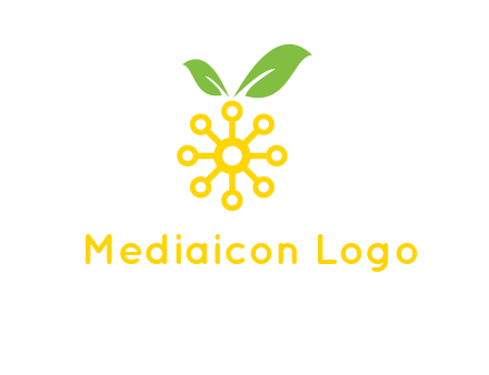 abstract sun and circle with leaf Logo
