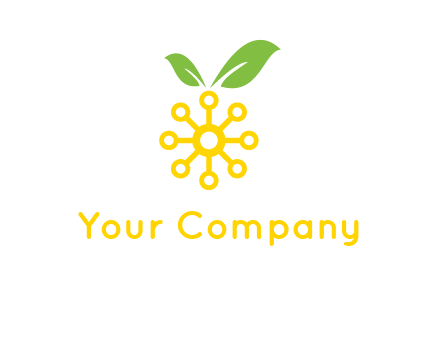 abstract sun and circle with leaf Logo
