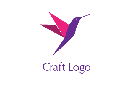origami hummingbird logo