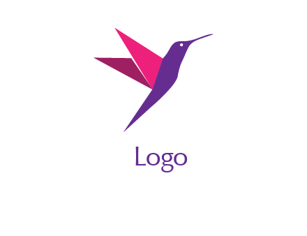 origami hummingbird logo