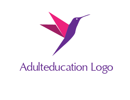 origami hummingbird logo