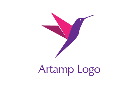 origami hummingbird logo