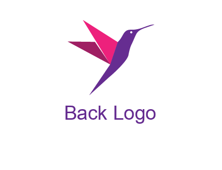 origami hummingbird logo