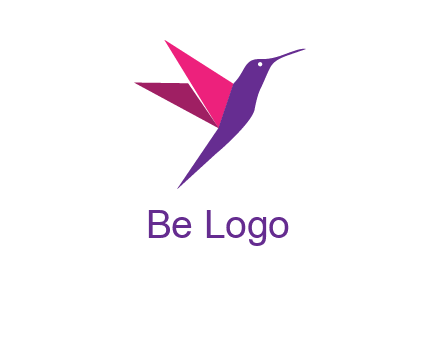 origami hummingbird logo
