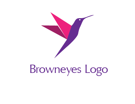 origami hummingbird logo