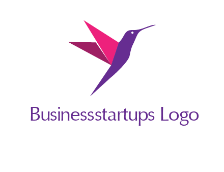 origami hummingbird logo