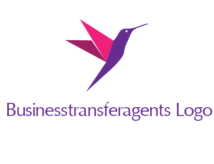 origami hummingbird logo