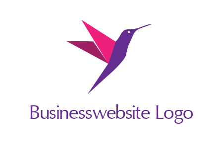 origami hummingbird logo