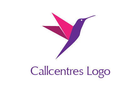 origami hummingbird logo